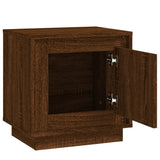 NNEVL Bedside Cabinet Brown Oak 44x35x45 cm Engineered Wood