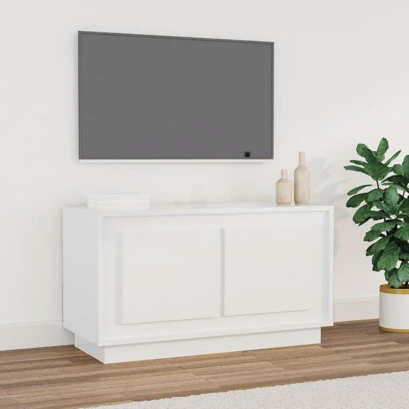 NNEVL TV Cabinet High Gloss White 80x35x45 cm Engineered Wood