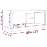 NNEVL TV Cabinet Concrete Grey 102x35x45 cm Engineered Wood