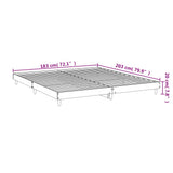 NNEVL Bed Frame Black 183x203 cm King Size Engineered Wood