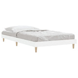 NNEVL Bed Frame White 92x187 cm Single Bed Size Engineered Wood