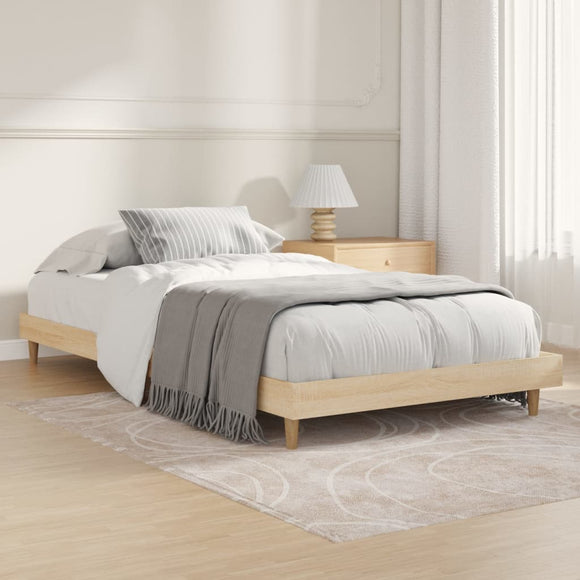 NNEVL Bed Frame Sonoma Oak 92x187 cm Single Bed Size Engineered Wood