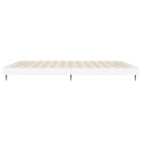 NNEVL Bed Frame White 153x203 cm Queen Size Engineered Wood