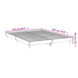 NNEVL Bed Frame White 153x203 cm Queen Size Engineered Wood