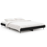 NNEVL Bed Frame Black 137x187 cm Double Size Engineered Wood