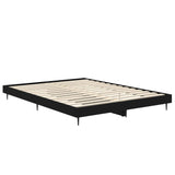 NNEVL Bed Frame Black 137x187 cm Double Size Engineered Wood