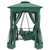 NNEVL Garden Gazebo with Convertible Swing Bench Green Fabric&Steel