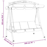 NNEVL Garden Swing Bench with Canopy Green 198 cm Fabric and Steel