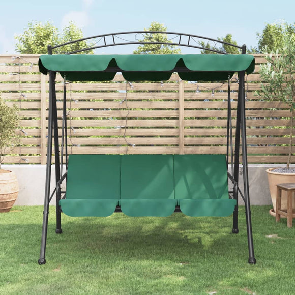 NNEVL Garden Swing Bench with Canopy Green 198 cm Fabric and Steel