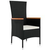 NNEVL 9 Piece Garden Dining Set with Cushions Black Poly Rattan
