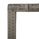 NNEVL 5 Piece Garden Dining Set with Cushions Grey Poly Rattan