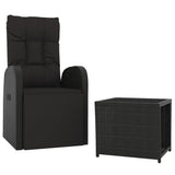 NNEVL 2 Piece Garden Lounge Set Black Poly Rattan&Steel