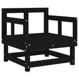 NNEVL Garden Chairs with Cushions 2 pcs Black Solid Wood Pine