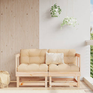 NNEVL Corner Sofas with Cushions 2 pcs Solid Wood Pine