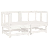NNEVL Corner Sofas with Cushions 2 pcs White Solid Wood Pine
