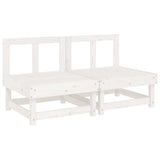 NNEVL Middle Sofas with Cushions 2 pcs White Solid Wood Pine