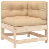 NNEVL Corner Sofa with Cushions Solid Wood Pine