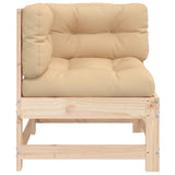 NNEVL Corner Sofa with Cushions Solid Wood Pine