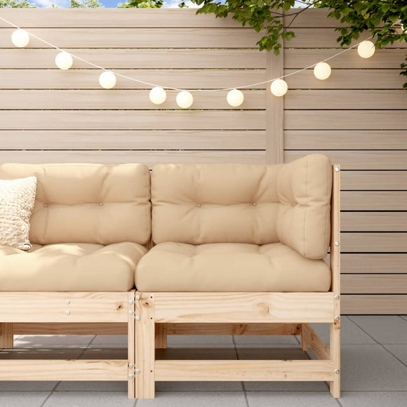 NNEVL Corner Sofa with Cushions Solid Wood Pine