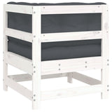 NNEVL Corner Sofa with Cushions White Solid Wood Pine