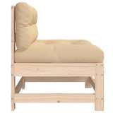 NNEVL Middle Sofa with Cushions Solid Wood Pine