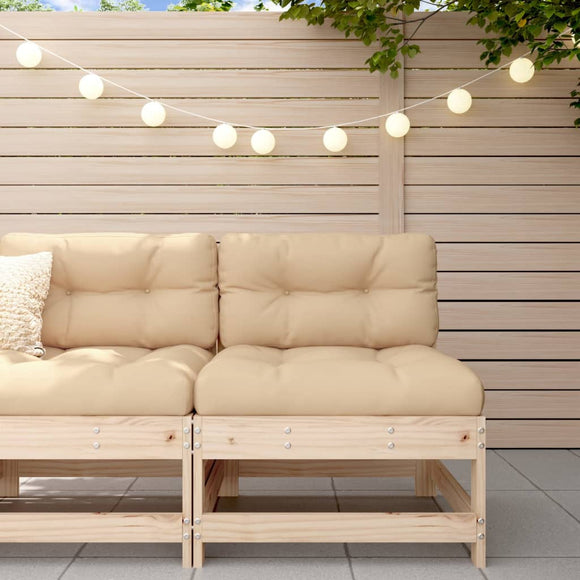 NNEVL Middle Sofa with Cushions Solid Wood Pine
