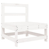 NNEVL Middle Sofa with Cushions White Solid Wood Pine
