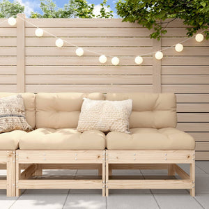 NNEVL Middle Sofas with Cushions 2 pcs Solid Wood Pine