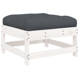 NNEVL 3 Piece Garden Lounge Set with Cushions White Solid Wood