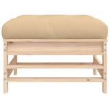 NNEVL Garden Footstool with Cushion Solid Wood Pine