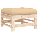 NNEVL Garden Footstool with Cushion Solid Wood Pine