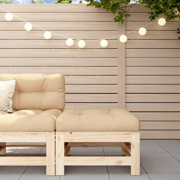 NNEVL Garden Footstool with Cushion Solid Wood Pine