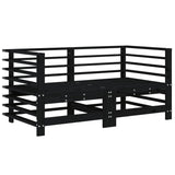 NNEVL Corner Sofas with Cushions 2 pcs Black Solid Wood Pine