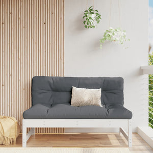 NNEVL Middle Sofa White 120x80 cm Solid Wood Pine