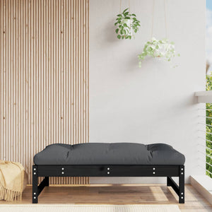 NNEVL Garden Footstool Black 120x80 cm Solid Wood Pine