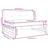 NNEVL Middle Sofa 120x80 cm Solid Wood Douglas