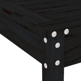 NNEVL 3 Piece Garden Bistro Set Black Solid Wood Pine