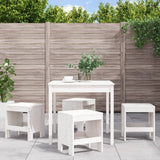 NNEVL 5 Piece Garden Dining Set White Solid Wood Pine