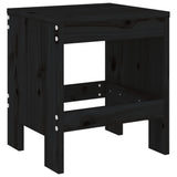 NNEVL 5 Piece Garden Dining Set Black Solid Wood Pine