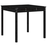 NNEVL 5 Piece Garden Dining Set Black Solid Wood Pine