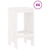 NNEVL 7 Piece Garden Bar Set White Solid Wood Pine