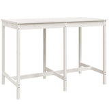NNEVL 7 Piece Garden Bar Set White Solid Wood Pine