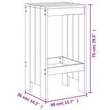 NNEVL 7 Piece Garden Bar Set White Solid Wood Pine