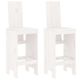 NNEVL 3 Piece Garden Bar Set White Solid Wood Pine