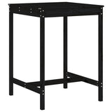 NNEVL 3 Piece Garden Bar Set Black Solid Wood Pine
