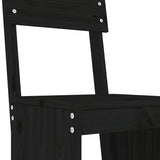 NNEVL 7 Piece Garden Bar Set Black Solid Wood Pine