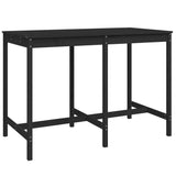 NNEVL 7 Piece Garden Bar Set Black Solid Wood Pine