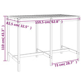 NNEVL 7 Piece Garden Bar Set Black Solid Wood Pine
