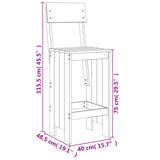 NNEVL 7 Piece Garden Bar Set Black Solid Wood Pine