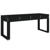 NNEVL Garden Bench Black 110x38x45 cm Solid Wood Pine